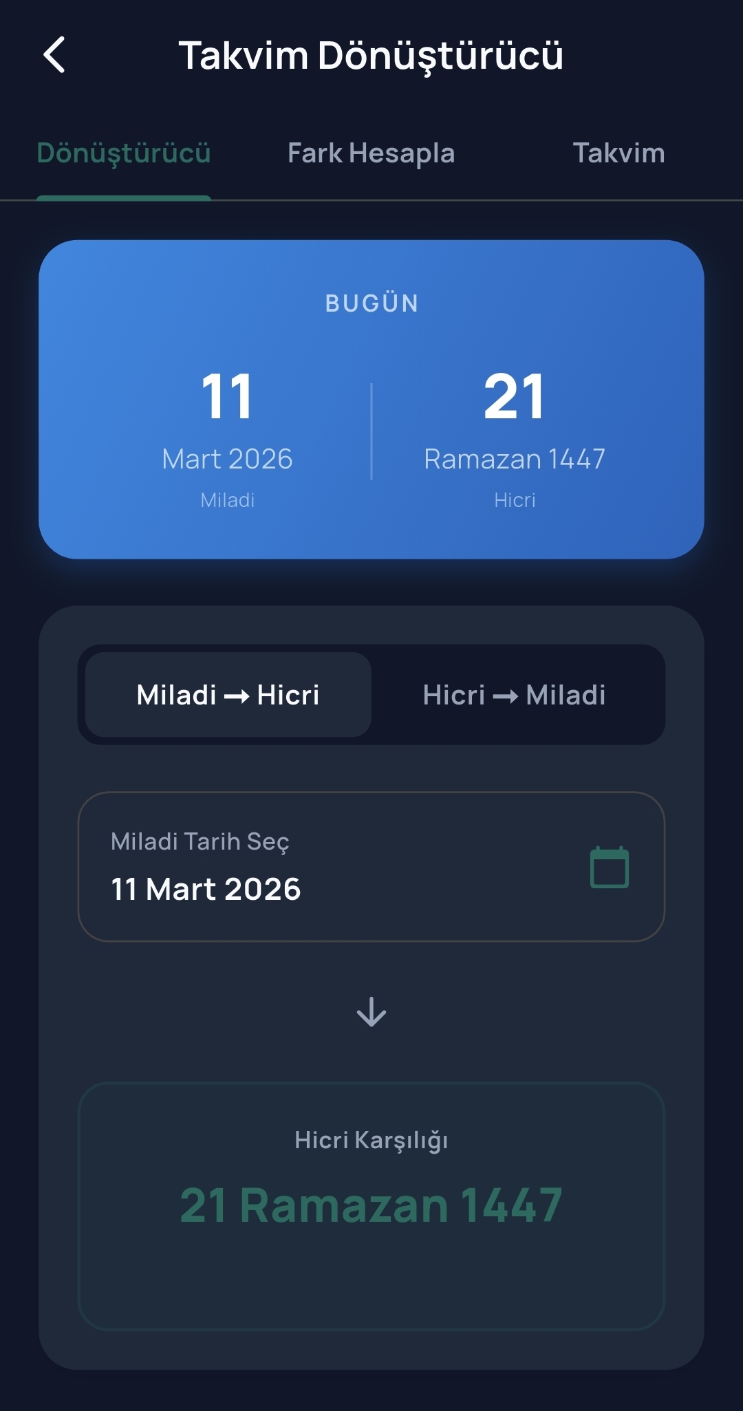 Takvim Dönüştürücü